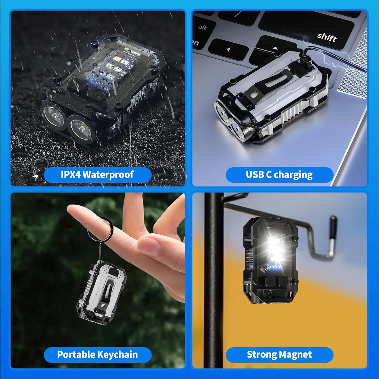Mini COB Keychain Flashlight,C - Fishing Light 评论和价格